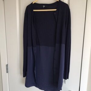 Brand new Uniqlo 2 tone Navy Blue Long Cardigan
